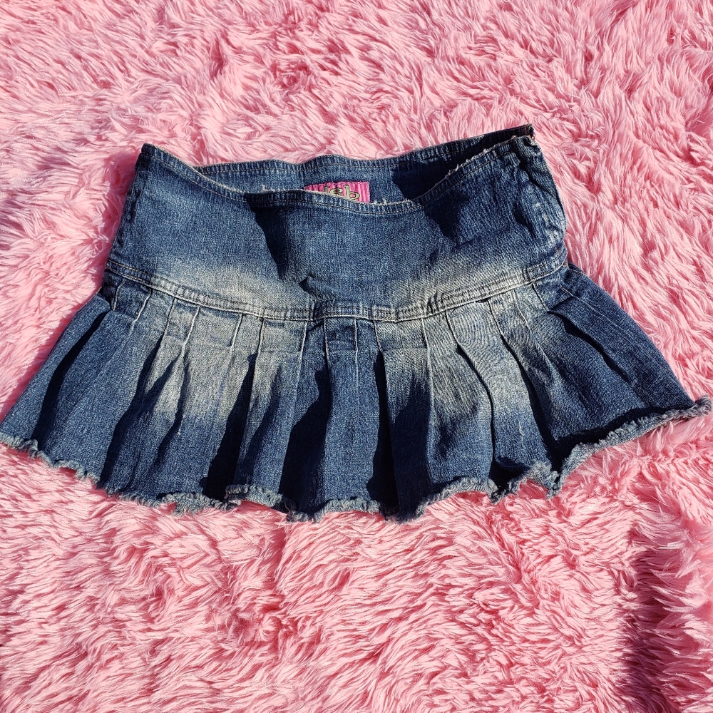 Slutty micro mini denim skirt y2k